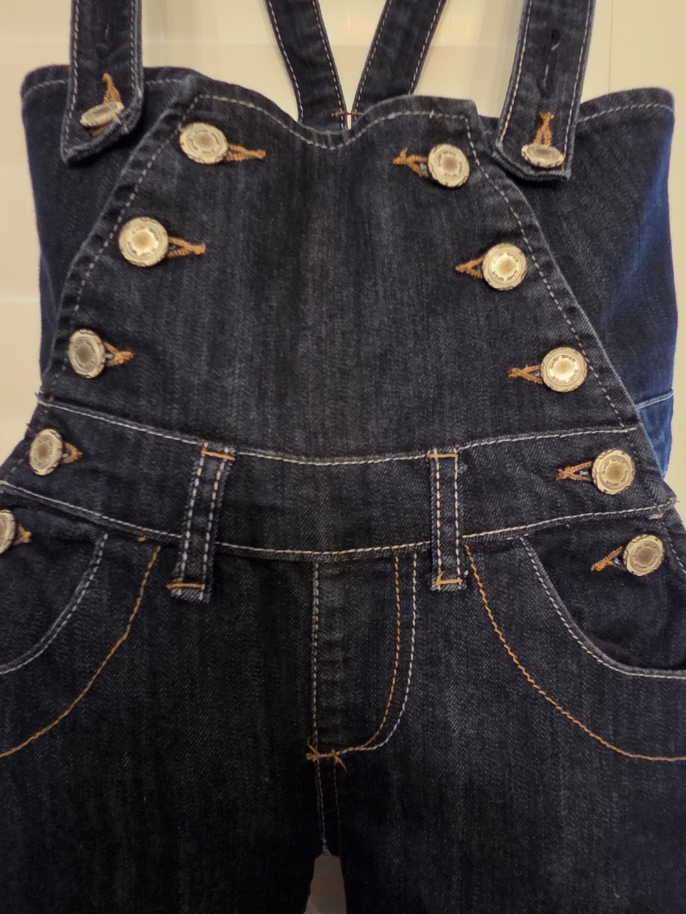 Almost Famous Black Denim Overall Jeans with Button Detail - Picture 3 of 11